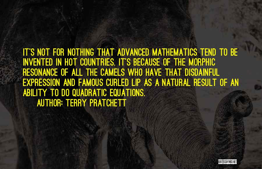 Terry Pratchett Quotes: It's Not For Nothing That Advanced Mathematics Tend To Be Invented In Hot Countries. It's Because Of The Morphic Resonance