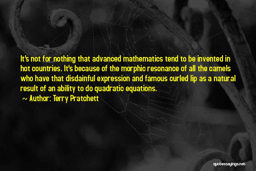 Terry Pratchett Quotes: It's Not For Nothing That Advanced Mathematics Tend To Be Invented In Hot Countries. It's Because Of The Morphic Resonance
