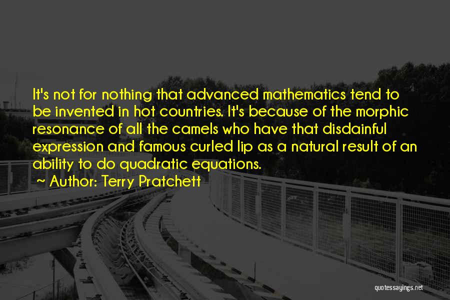 Terry Pratchett Quotes: It's Not For Nothing That Advanced Mathematics Tend To Be Invented In Hot Countries. It's Because Of The Morphic Resonance