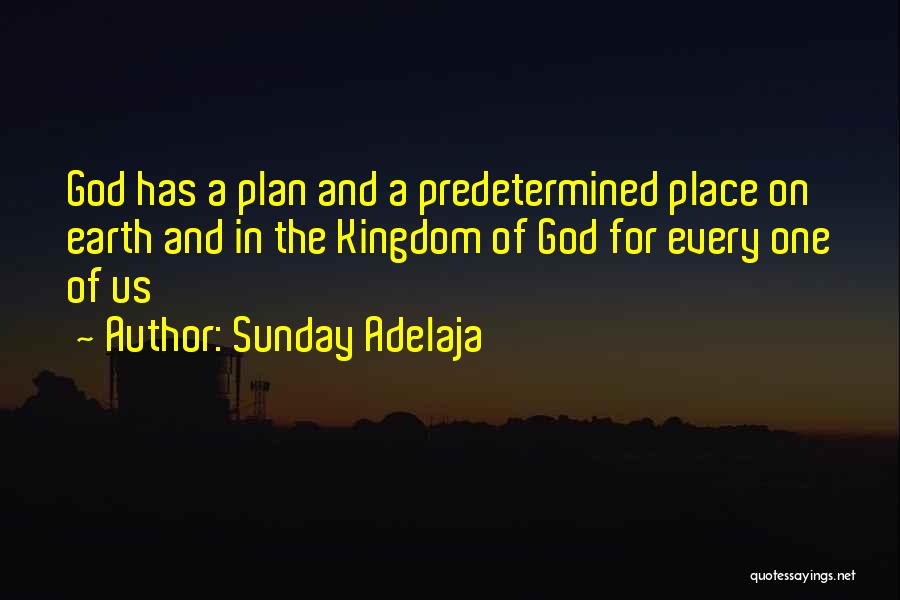 Sunday Adelaja Quotes: God Has A Plan And A Predetermined Place On Earth And In The Kingdom Of God For Every One Of