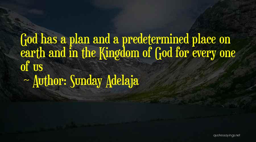 Sunday Adelaja Quotes: God Has A Plan And A Predetermined Place On Earth And In The Kingdom Of God For Every One Of