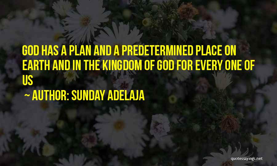 Sunday Adelaja Quotes: God Has A Plan And A Predetermined Place On Earth And In The Kingdom Of God For Every One Of