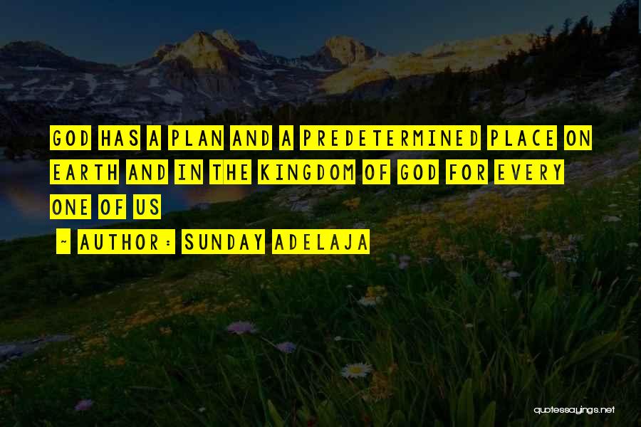 Sunday Adelaja Quotes: God Has A Plan And A Predetermined Place On Earth And In The Kingdom Of God For Every One Of