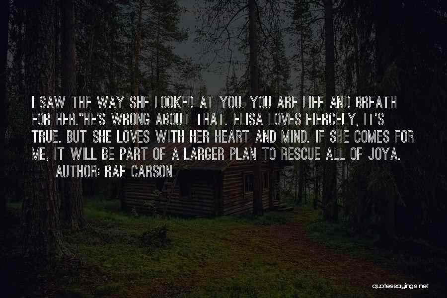 Rae Carson Quotes: I Saw The Way She Looked At You. You Are Life And Breath For Her.he's Wrong About That. Elisa Loves