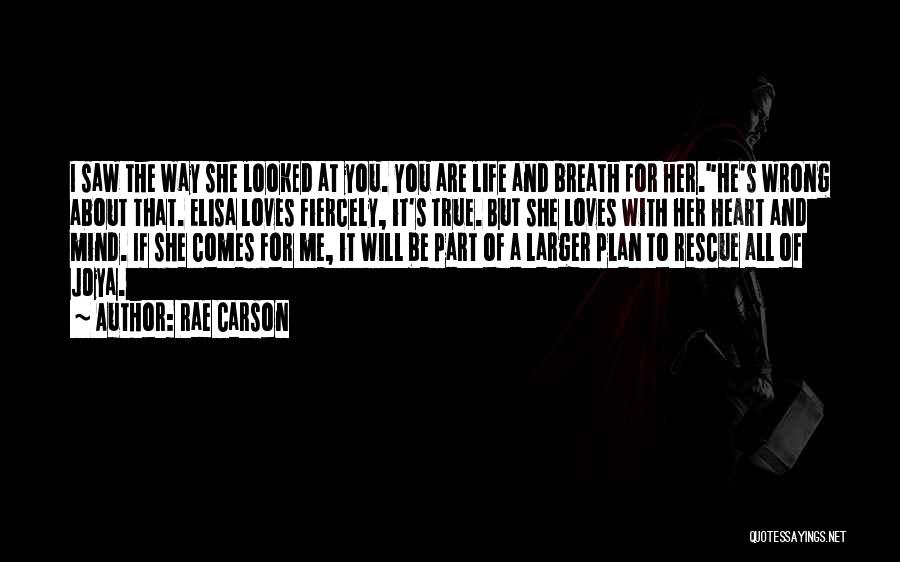 Rae Carson Quotes: I Saw The Way She Looked At You. You Are Life And Breath For Her.he's Wrong About That. Elisa Loves
