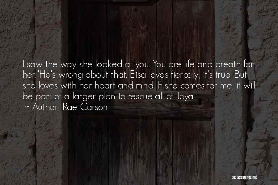 Rae Carson Quotes: I Saw The Way She Looked At You. You Are Life And Breath For Her.he's Wrong About That. Elisa Loves
