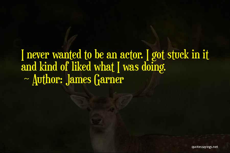 James Garner Quotes: I Never Wanted To Be An Actor. I Got Stuck In It And Kind Of Liked What I Was Doing.