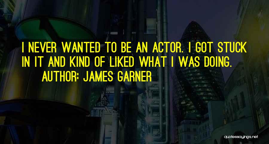 James Garner Quotes: I Never Wanted To Be An Actor. I Got Stuck In It And Kind Of Liked What I Was Doing.