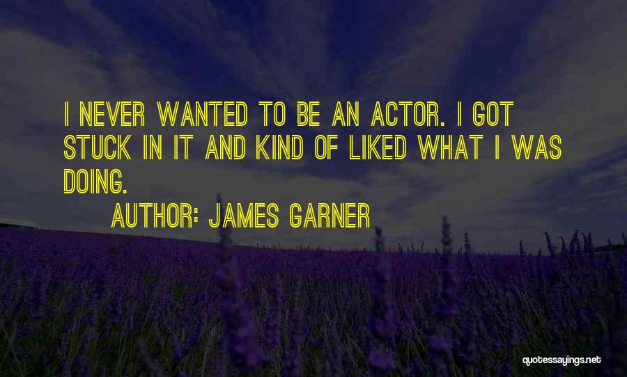 James Garner Quotes: I Never Wanted To Be An Actor. I Got Stuck In It And Kind Of Liked What I Was Doing.