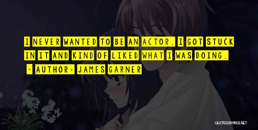 James Garner Quotes: I Never Wanted To Be An Actor. I Got Stuck In It And Kind Of Liked What I Was Doing.