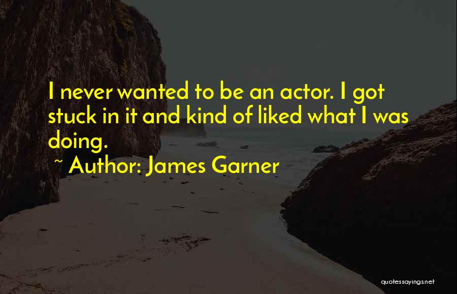 James Garner Quotes: I Never Wanted To Be An Actor. I Got Stuck In It And Kind Of Liked What I Was Doing.