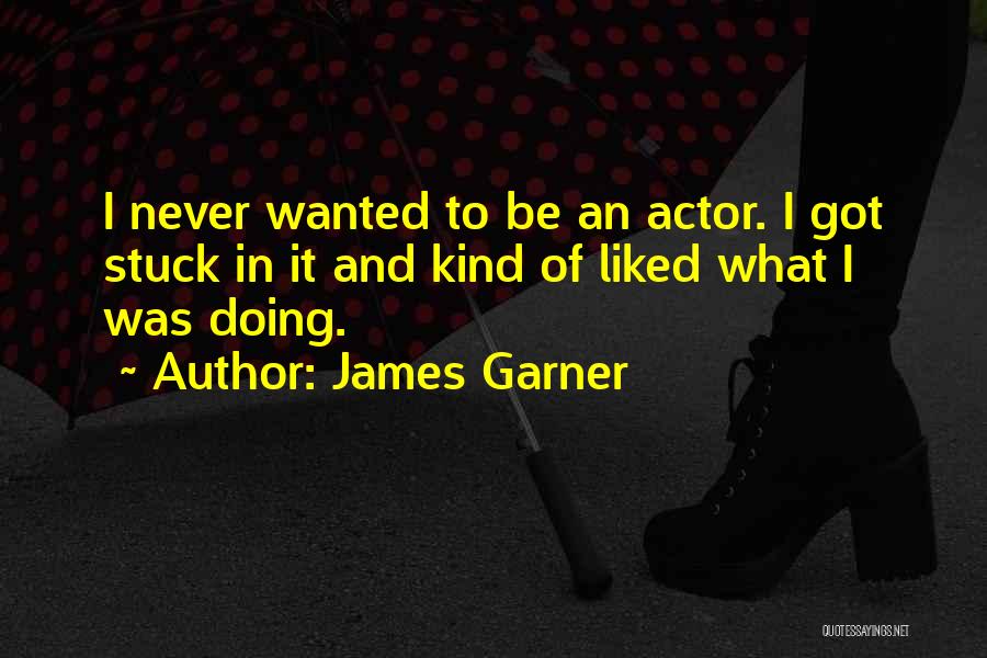 James Garner Quotes: I Never Wanted To Be An Actor. I Got Stuck In It And Kind Of Liked What I Was Doing.