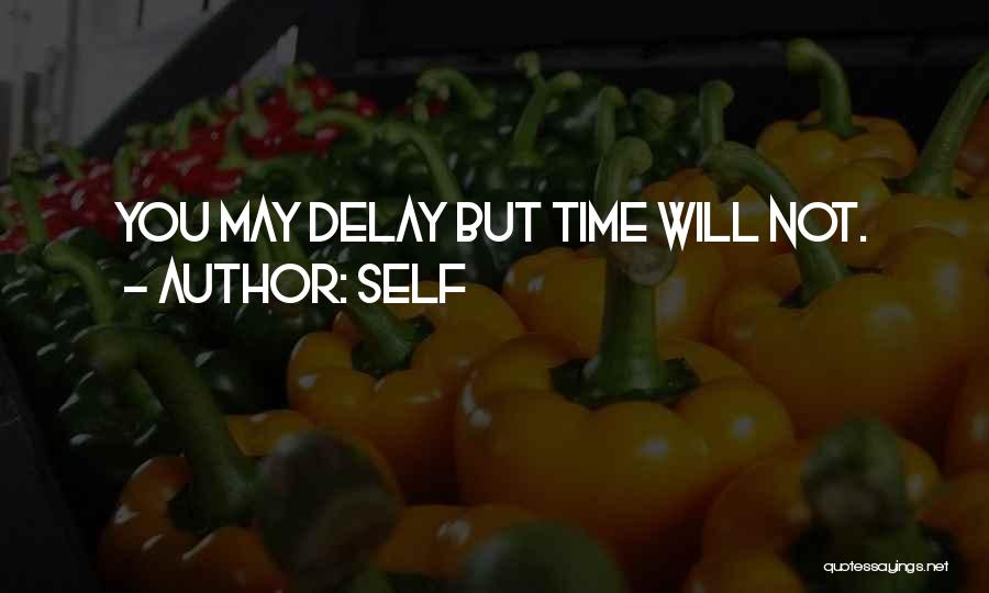 Self Quotes: You May Delay But Time Will Not.