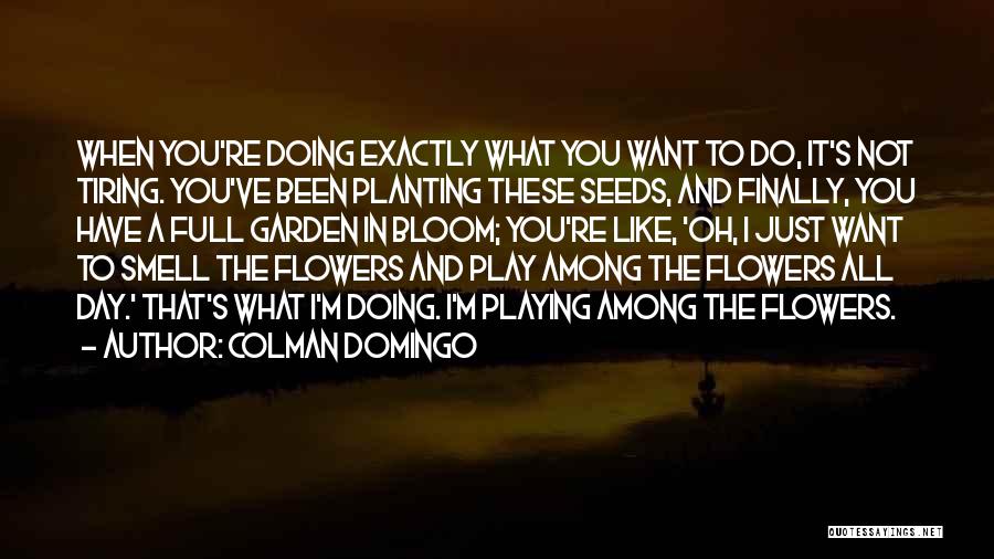 Colman Domingo Quotes: When You're Doing Exactly What You Want To Do, It's Not Tiring. You've Been Planting These Seeds, And Finally, You