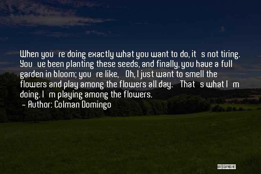 Colman Domingo Quotes: When You're Doing Exactly What You Want To Do, It's Not Tiring. You've Been Planting These Seeds, And Finally, You