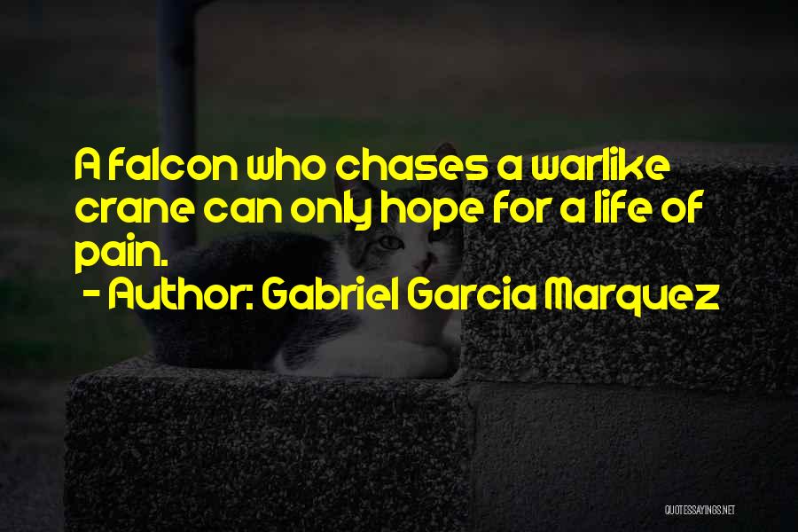 Gabriel Garcia Marquez Quotes: A Falcon Who Chases A Warlike Crane Can Only Hope For A Life Of Pain.