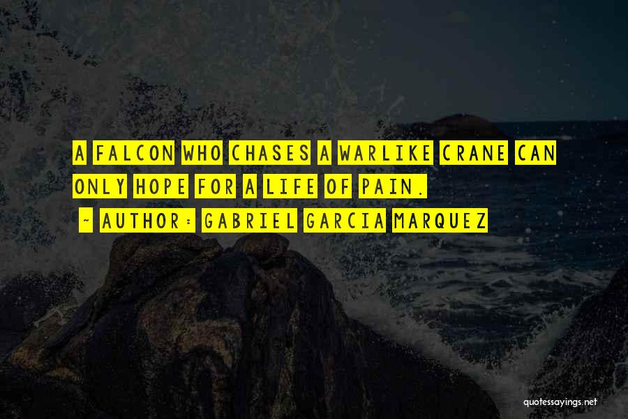 Gabriel Garcia Marquez Quotes: A Falcon Who Chases A Warlike Crane Can Only Hope For A Life Of Pain.