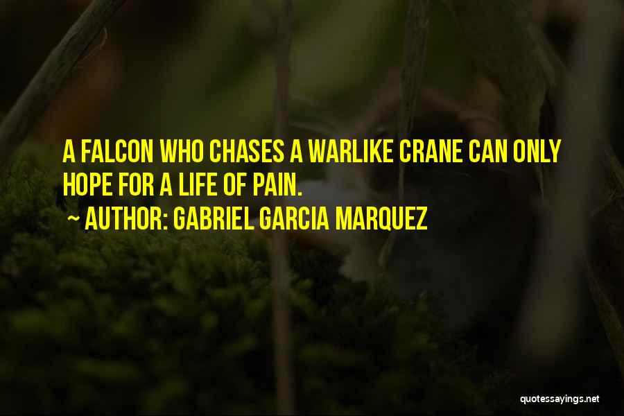 Gabriel Garcia Marquez Quotes: A Falcon Who Chases A Warlike Crane Can Only Hope For A Life Of Pain.