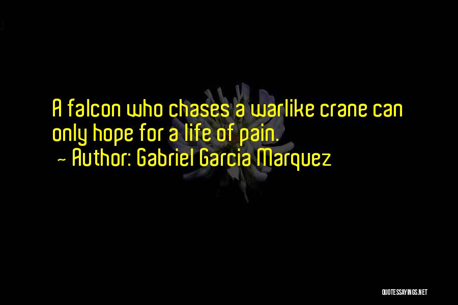 Gabriel Garcia Marquez Quotes: A Falcon Who Chases A Warlike Crane Can Only Hope For A Life Of Pain.