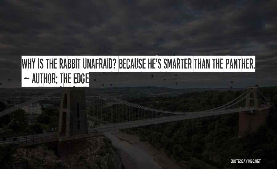 The Edge Quotes: Why Is The Rabbit Unafraid? Because He's Smarter Than The Panther.