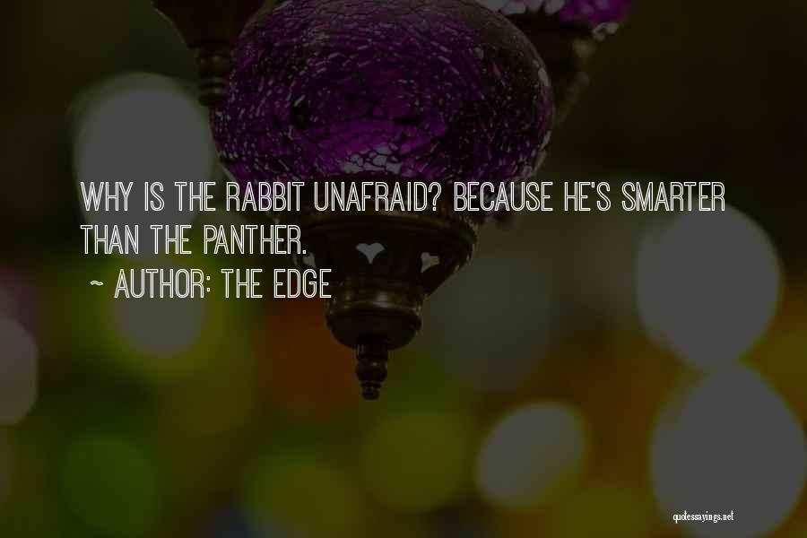 The Edge Quotes: Why Is The Rabbit Unafraid? Because He's Smarter Than The Panther.