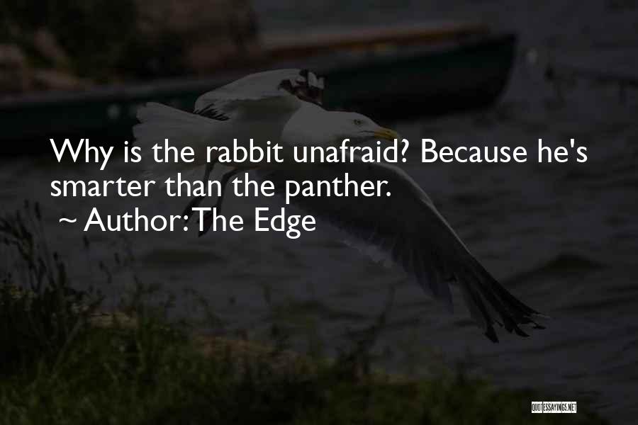 The Edge Quotes: Why Is The Rabbit Unafraid? Because He's Smarter Than The Panther.