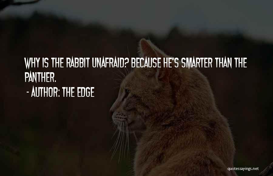 The Edge Quotes: Why Is The Rabbit Unafraid? Because He's Smarter Than The Panther.