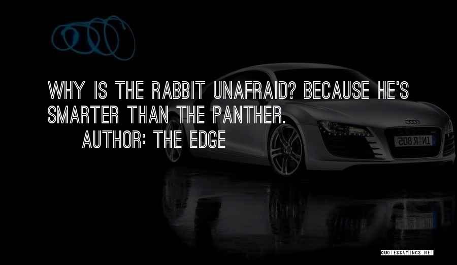 The Edge Quotes: Why Is The Rabbit Unafraid? Because He's Smarter Than The Panther.