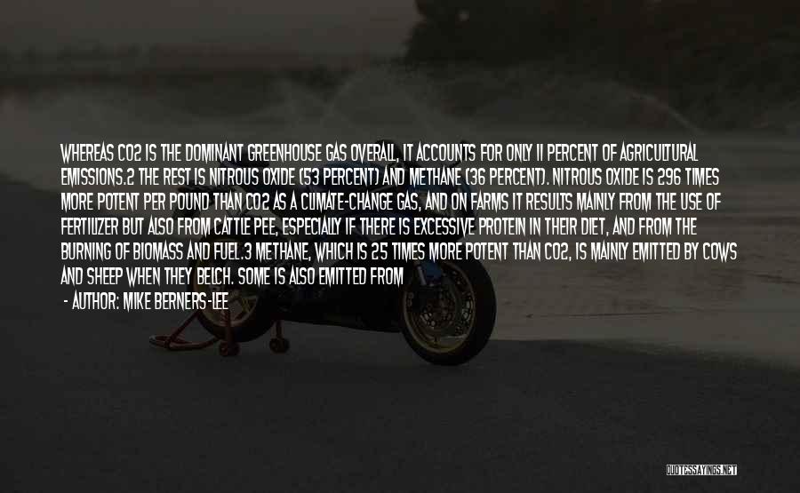 Mike Berners-Lee Quotes: Whereas Co2 Is The Dominant Greenhouse Gas Overall, It Accounts For Only 11 Percent Of Agricultural Emissions.2 The Rest Is