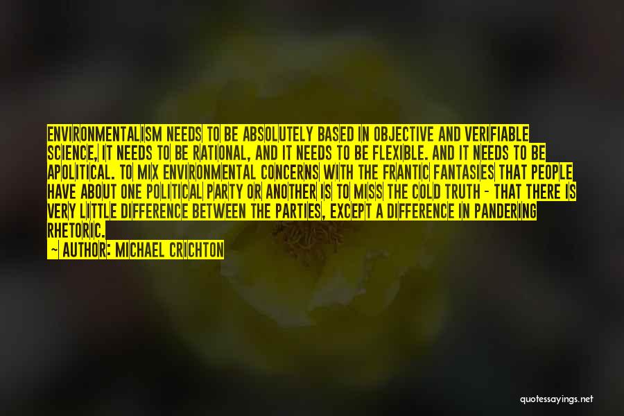 Michael Crichton Quotes: Environmentalism Needs To Be Absolutely Based In Objective And Verifiable Science, It Needs To Be Rational, And It Needs To