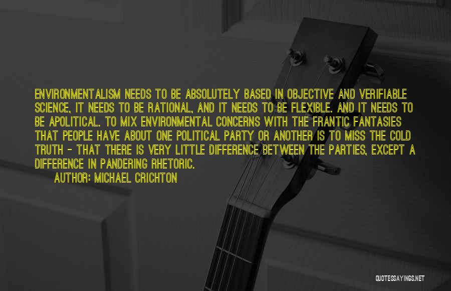 Michael Crichton Quotes: Environmentalism Needs To Be Absolutely Based In Objective And Verifiable Science, It Needs To Be Rational, And It Needs To