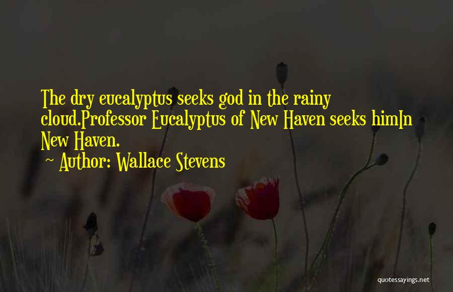 Wallace Stevens Quotes: The Dry Eucalyptus Seeks God In The Rainy Cloud.professor Eucalyptus Of New Haven Seeks Himin New Haven.