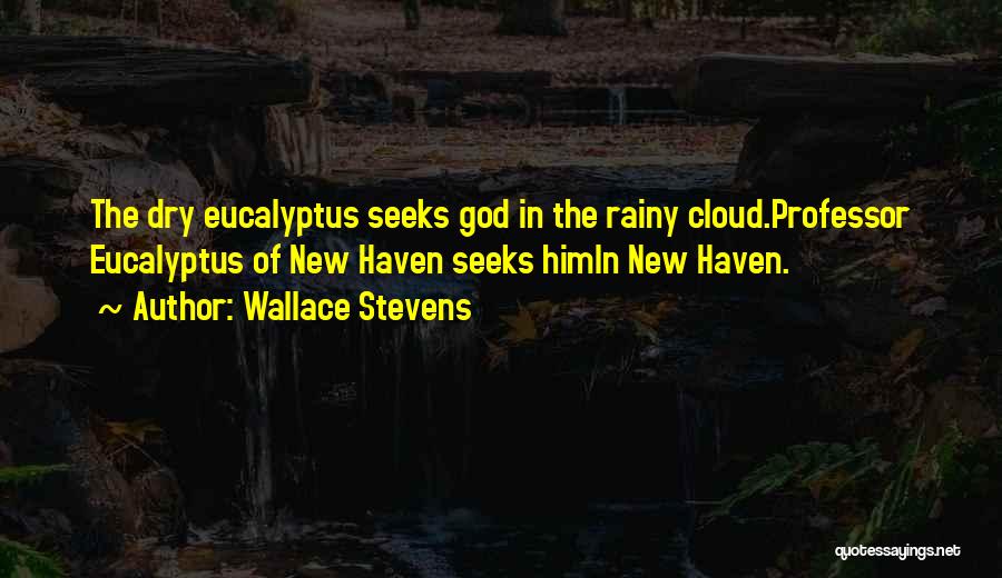 Wallace Stevens Quotes: The Dry Eucalyptus Seeks God In The Rainy Cloud.professor Eucalyptus Of New Haven Seeks Himin New Haven.