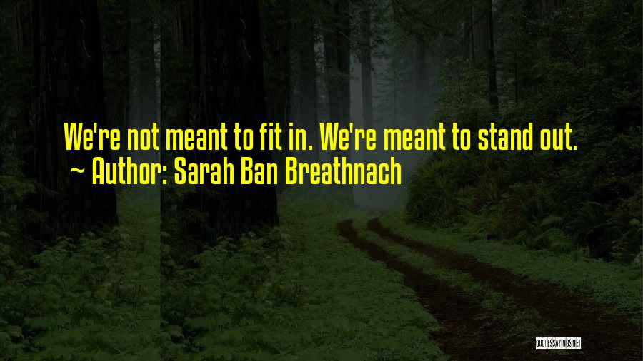 Sarah Ban Breathnach Quotes: We're Not Meant To Fit In. We're Meant To Stand Out.