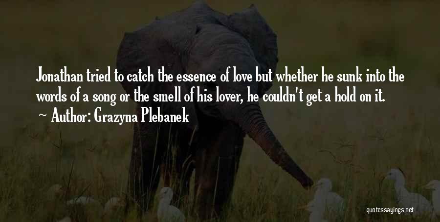 Grazyna Plebanek Quotes: Jonathan Tried To Catch The Essence Of Love But Whether He Sunk Into The Words Of A Song Or The