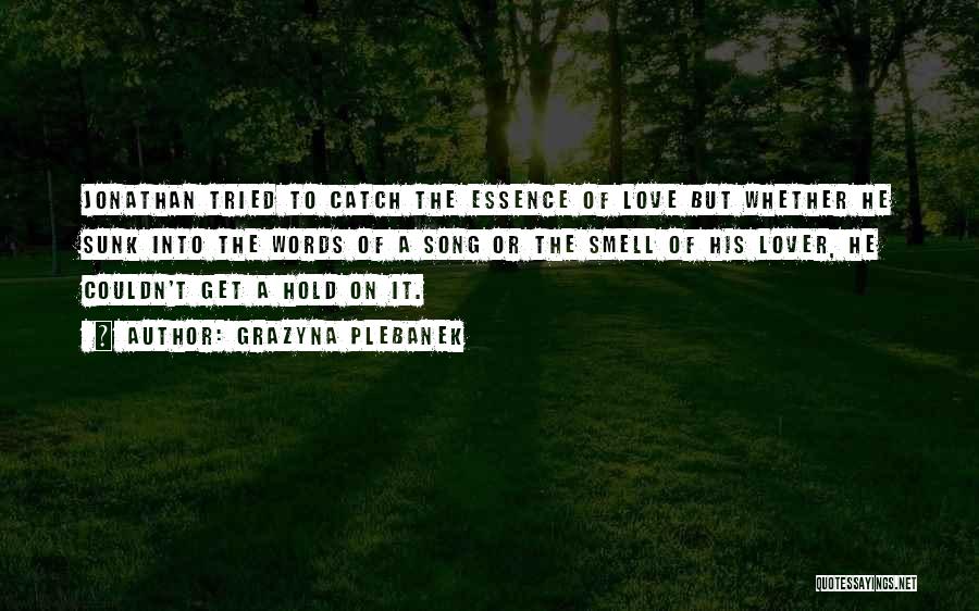 Grazyna Plebanek Quotes: Jonathan Tried To Catch The Essence Of Love But Whether He Sunk Into The Words Of A Song Or The