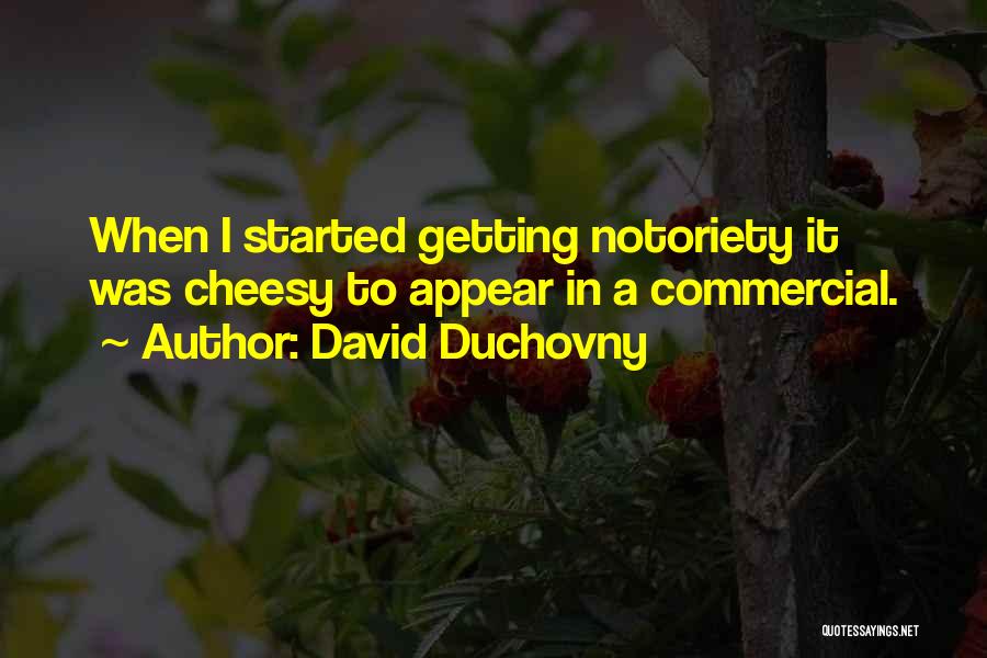 David Duchovny Quotes: When I Started Getting Notoriety It Was Cheesy To Appear In A Commercial.