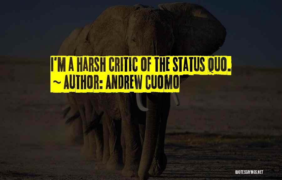 Andrew Cuomo Quotes: I'm A Harsh Critic Of The Status Quo.