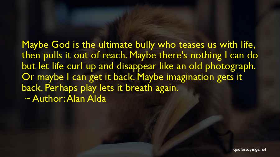 Alan Alda Quotes: Maybe God Is The Ultimate Bully Who Teases Us With Life, Then Pulls It Out Of Reach. Maybe There's Nothing