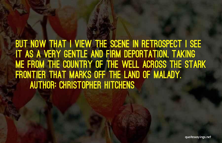 Christopher Hitchens Quotes: But Now That I View The Scene In Retrospect I See It As A Very Gentle And Firm Deportation, Taking