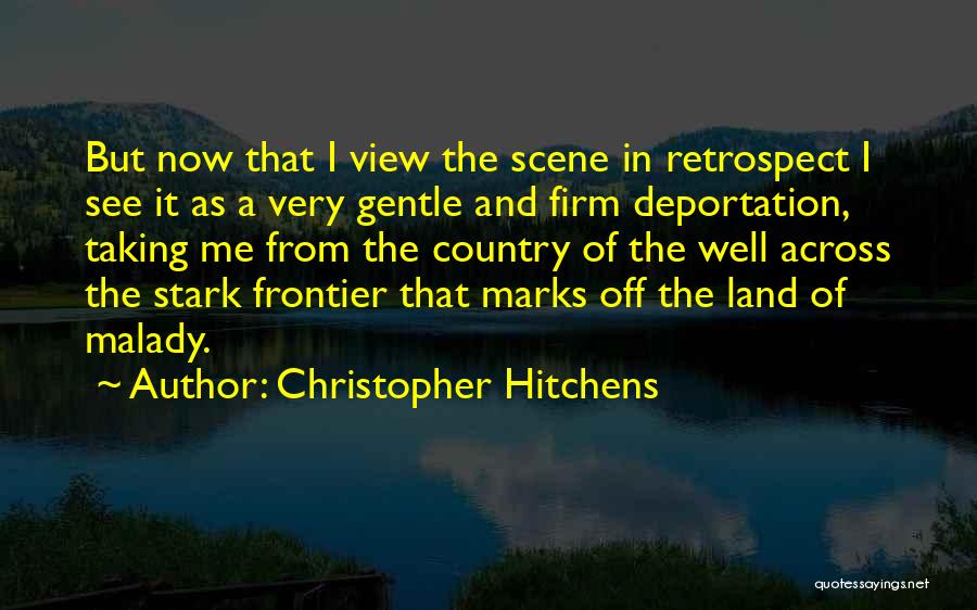 Christopher Hitchens Quotes: But Now That I View The Scene In Retrospect I See It As A Very Gentle And Firm Deportation, Taking