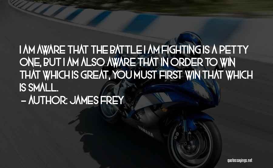 James Frey Quotes: I Am Aware That The Battle I Am Fighting Is A Petty One, But I Am Also Aware That In