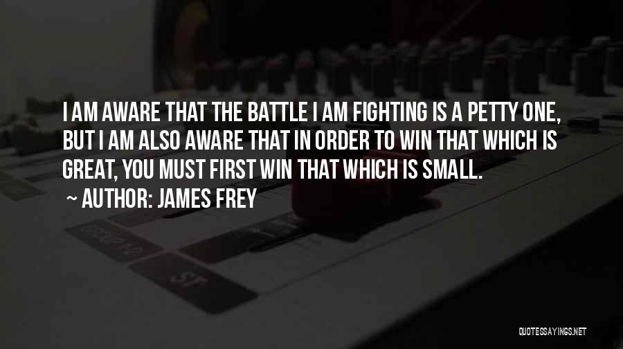 James Frey Quotes: I Am Aware That The Battle I Am Fighting Is A Petty One, But I Am Also Aware That In