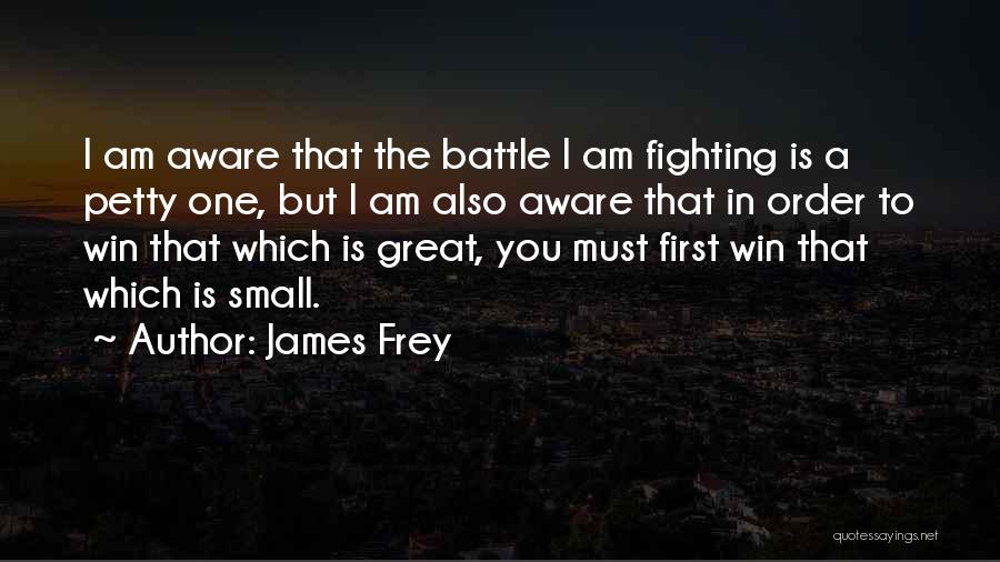 James Frey Quotes: I Am Aware That The Battle I Am Fighting Is A Petty One, But I Am Also Aware That In