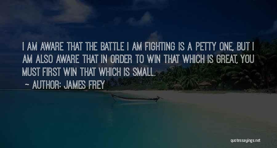 James Frey Quotes: I Am Aware That The Battle I Am Fighting Is A Petty One, But I Am Also Aware That In