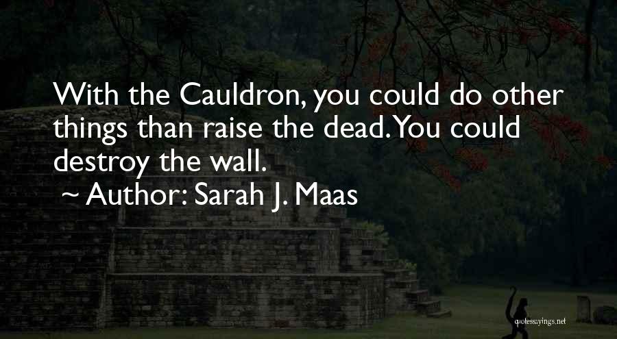 Sarah J. Maas Quotes: With The Cauldron, You Could Do Other Things Than Raise The Dead. You Could Destroy The Wall.