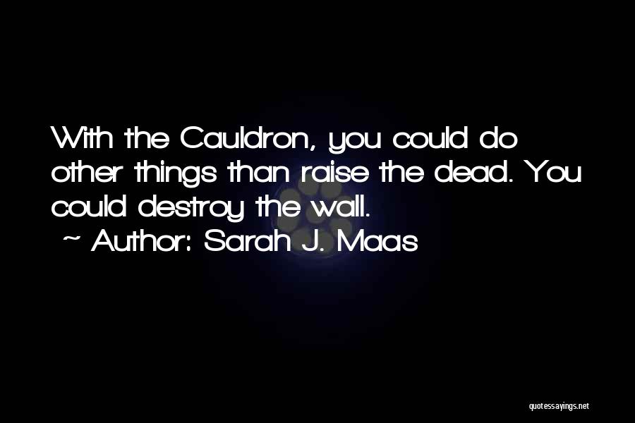 Sarah J. Maas Quotes: With The Cauldron, You Could Do Other Things Than Raise The Dead. You Could Destroy The Wall.