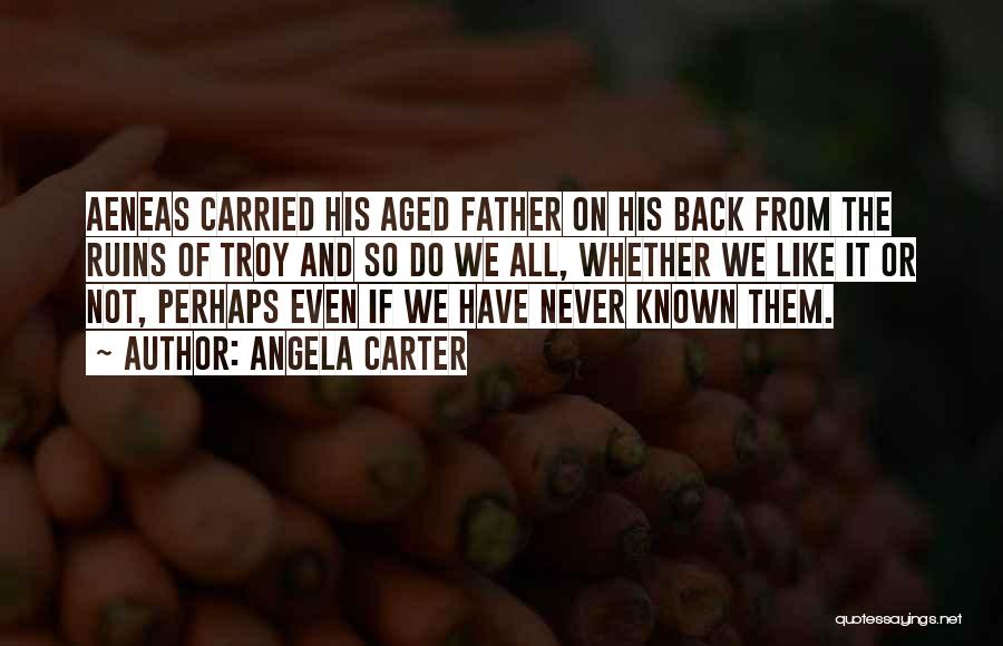 Angela Carter Quotes: Aeneas Carried His Aged Father On His Back From The Ruins Of Troy And So Do We All, Whether We