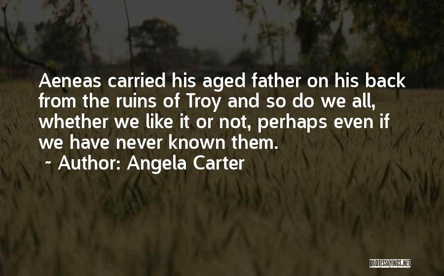 Angela Carter Quotes: Aeneas Carried His Aged Father On His Back From The Ruins Of Troy And So Do We All, Whether We