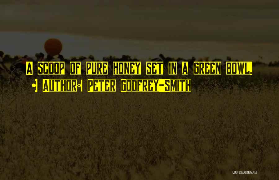 Peter Godfrey-Smith Quotes: A Scoop Of Pure Honey Set In A Green Bowl.